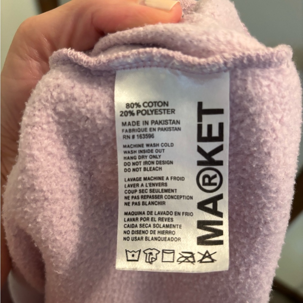 Urban Outfitters Market Lock Peace Hoodie Sweatshirt Purple Unisex Size M Cotton - Picture 8 of 9